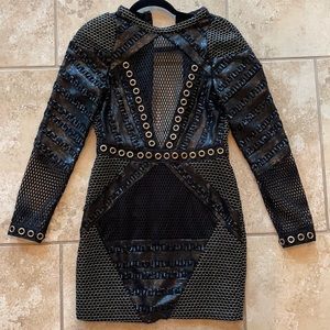 BOOHOO premium black sequin dress
